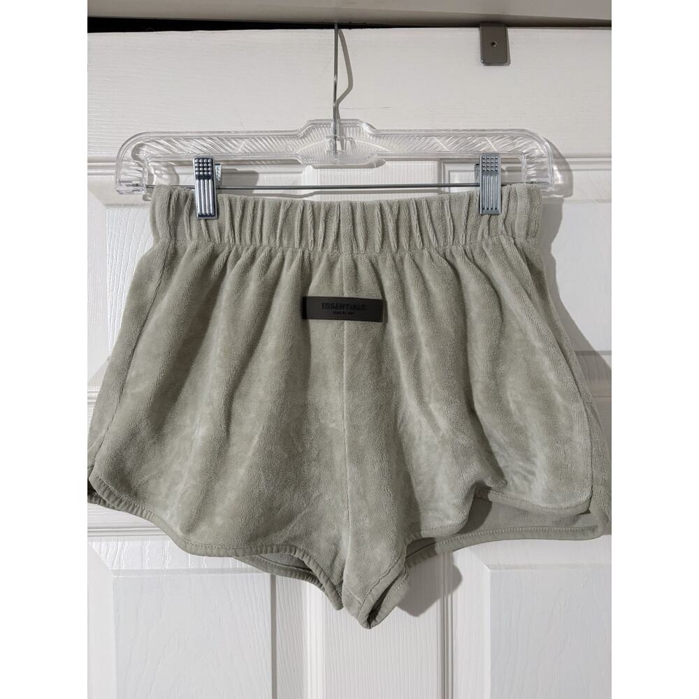 Fear of God Essentials Women's Velour Beach Shorts Oak Size Small